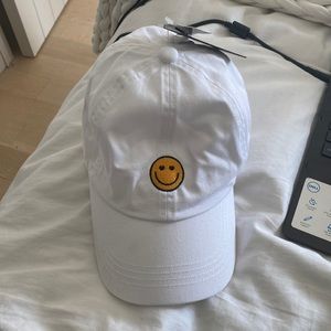white heart eye smile baseball cap